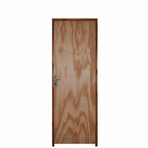 Kit Porta Lisa de Madeira Mescla 80 X 2.10 Batente Ecológico 09cm Fechadura Comum Lado Esquerdo - Hale