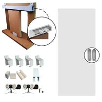 Kit Porta Madeira 0,80x2,10m Primer + Trilho Correr 1,60m Branco + Brinde - 319900130 + KT-704P