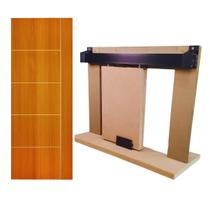 Kit Porta Madeira Frisada 4000 - 70x210 + Trilho Correr 1,40 Preto + Brinde -319402915 + KT-713P.14