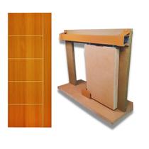 Kit Porta Madeira Frisada 4000 - 80x210 + Trilho Correr 1,60 Cereja + Brinde -319400836+KT-743C2.16