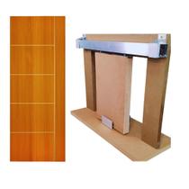 Kit Porta Madeira Frisada 4000 - 80x210 + Trilho Correr 1,60 Natural + Brinde -319400836 + KT-711C4