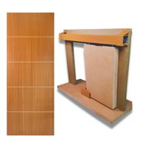 Kit Porta Madeira Frisada 4009 - 70x210 + Trilho Correr 1,40 Cereja + Brinde -319401693+KT-743C2.14