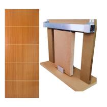 Kit Porta Madeira Frisada 4009 - 90x210 + Trilho Correr 1,80 Natural + Brinde - 319401696 + KT-751