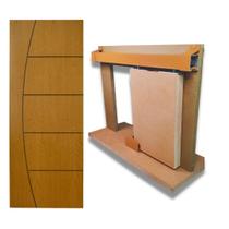 Kit Porta Madeira Frisada 4022 - 70x210 + Trilho Correr 1,40 Cereja+Brinde - 319400199 + KT-743C2.14