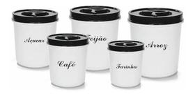 Kit Porta Mantimentos 5 Potes Redondo Porta Arroz Feijão Cor