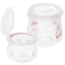 Kit porta mantimentos 700ml e 1,1 litros rosa Flip Plasutil Kit porta mantimentos 700ml e 1,1 litros rosa Flip Plasutil