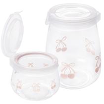 Kit porta mantimentos 700ml e 1,9 litros rosa Flip Plasutil