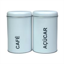 Kit Porta Mantimentos Café Açucar Lata Metal Organizadora Kit Porta Mantimentos Café Açucar Lata Metal Organizadora