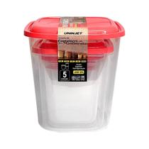 Kit Porta Mantimentos Com 5 Peças Uninjet - Vermelho
