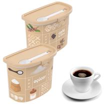 Kit Porta Mantimentos Pote Café e Açúcar Decorativo Cozinha