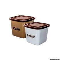 Kit Porta Mantimentos Quadrado Açúcar E Café - FMSP
