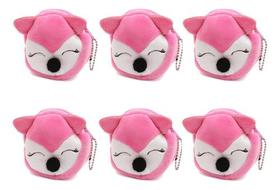 Kit Porta Moedas 6 Unidades Pelúcia Bolsinha Animais Enfeite -