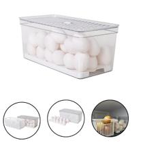 Kit Porta Ovos 40un Organizador Geladeira Cesto Drenagem