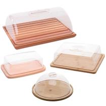 Kit Porta Pães Queijeira Manteigueira Porta Bolo Tampa Mesa Posta Café Manhã