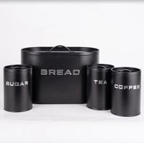 Kit porta pao com 4 pcs preto - isanog