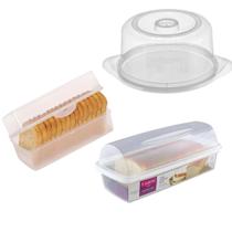 Kit Porta Pão de forma queijo e torradas sanremo cozinha NF