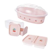 Kit Porta Pão Frances Pote Frios Torradas Mesa Posta Café Manhã Estampa Rosa Cerejinha Kit Porta Pão Frances Pote Frios Torradas Mesa Posta Café Manhã Estampa Rosa Cerejinha