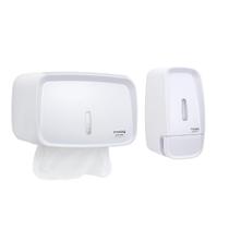 Kit Porta Papel Toalha E Saboneteira Liquido Dispenser Banheiro Invoq Branco Premisse
