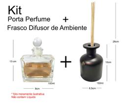 Kit Porta Perfume + Frasco com Varetas Difusor de Ambiente - Oriente