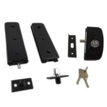 Kit porta pivotante tipo jumbo para vidro temperado blindex - Preto (alumínio) Kit porta pivotante tipo jumbo para vidro temperado blindex - Preto (alumínio)
