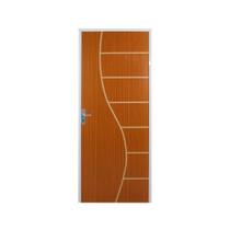 Kit Porta Pronta Açomad Decorada Cantareira Semi-Oca Mogno Abertura Pela Esquerda MGM 215x75 cm