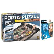 Kit Porta Puzzle QuebraCabeça até 1000 Peças e Cola Fosca