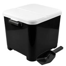 Kit Porta Ração Container 15 Kg Organizador Com Tampa + Pá Dosadora