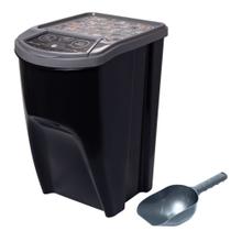 Kit Porta Ração Container 34LT Cabe até 17kg + Concha Medidora