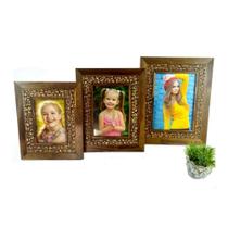 Kit Porta Retrato 10x15/13x18/15x21 Moldura Larga Super Luxo - ROMANO DECOR HOME