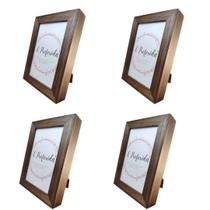 Kit Porta Retrato 10x15 Marrom 4 Unidades Moldura Caixa