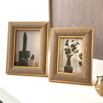 Kit Porta Retratos Juta Mold Dourada 10X15 e 13x18 Kit Porta Retratos Juta Mold Dourada 10X15 e 13x18