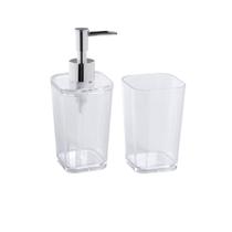 Kit Porta Sabonete e Porta Objetos para Banheiro Astra Cristal KBB2-2