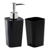 Kit Porta Sabonete e Porta Objetos para Banheiro Astra Preto KBB2-2 Kit Porta Sabonete e Porta Objetos para Banheiro Astra Preto KBB2-2
