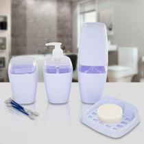 Kit Porta Sabonete Líquido Dispenser Porta Escova De Dentes Porta Algodão Cotonete Saboneteira Para Sabão Barra Conjunto Para Banheiro Lavabo Pia