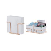 Kit Porta Sachê Açúcar, chá, adoçante E Porta guardanapo rosé gold Future Kit Porta Sachê Açúcar, chá, adoçante E Porta guardanapo rosé gold Future