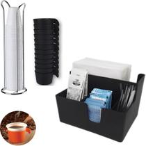 Kit Porta Sachês Café Açucar Guardanapos Suporte Organizador Copos Descartáveis 50/80ml Kit Porta Sachês Café Açucar Guardanapos Suporte Organizador Copos Descartáveis 50/80ml