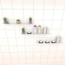 Kit porta shampoo de vidro 50x15 c/ 3 unidades Gabiart