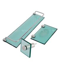 Kit Porta Shampoo Saboneteira Retangular Porta Toalha Rosto Kit Porta Shampoo Saboneteira Retangular Porta Toalha Rosto