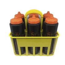 Kit Porta Squeeze Amarela com 6 Squeeze c/ logo preto laranja Rythmoon