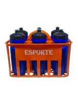 Kit Porta Squeeze c/ 6 Garrafa Bico Push-Pull S/ Logo Azul