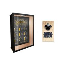 Kit Porta Tampinhas + Abridor Cerveja Parede Decoração Mdf
