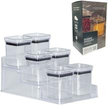 Kit Porta Tempeiros Para Cozinha 7 Peças Lumini Transparente Kit Porta Tempeiros Para Cozinha 7 Peças Lumini Transparente