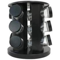 Kit Porta Tempero Condimento Inox Preto 13 Peças Giratório Wincy Kit Porta Tempero Condimento Inox Preto 13 Peças Giratório Wincy