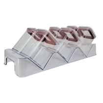 Kit Porta Tempero Plasútil 7 Peças com Suporte Moderno Kit Porta Tempero Plasútil 7 Peças com Suporte Moderno