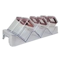 Kit Porta Tempero Plasútil 7 Peças com Suporte Moderno Kit Porta Tempero Plasútil 7 Peças com Suporte Moderno