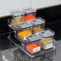 Kit Porta Temperos 7 Peças Com Suporte Lumini Paramount Kit Porta Temperos 7 Peças Com Suporte Lumini Paramount