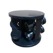 Kit Porta Temperos com 6 Potes vidro e Base Giratória em Preto Kit Porta Temperos com 6 Potes vidro e Base Giratória em Preto