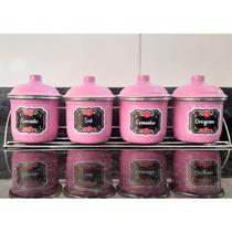 Kit Porta Temperos Condimentos de Alumínio Cozinha 5 Peças Potes para Tempero