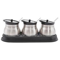 Kit Porta Temperos Condimentos Em Inox 7 Pçs Organizador Kit Porta Temperos Condimentos Em Inox 7 Pçs Organizador
