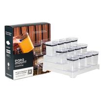 Kit Porta Temperos Lumini C/ 13 Peças Hermético Multiuso Empilhavel De Acrílico